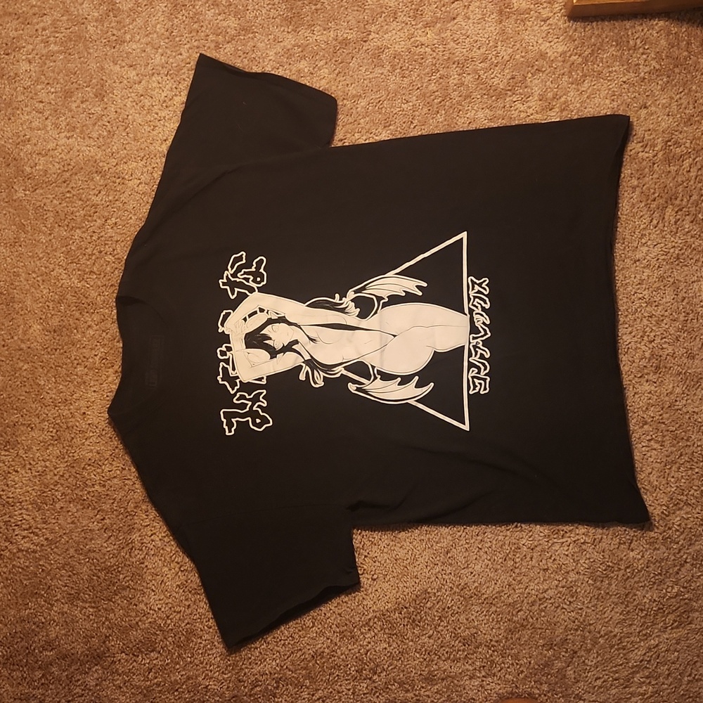 Lewd Complex Black and White Anime Tee Large